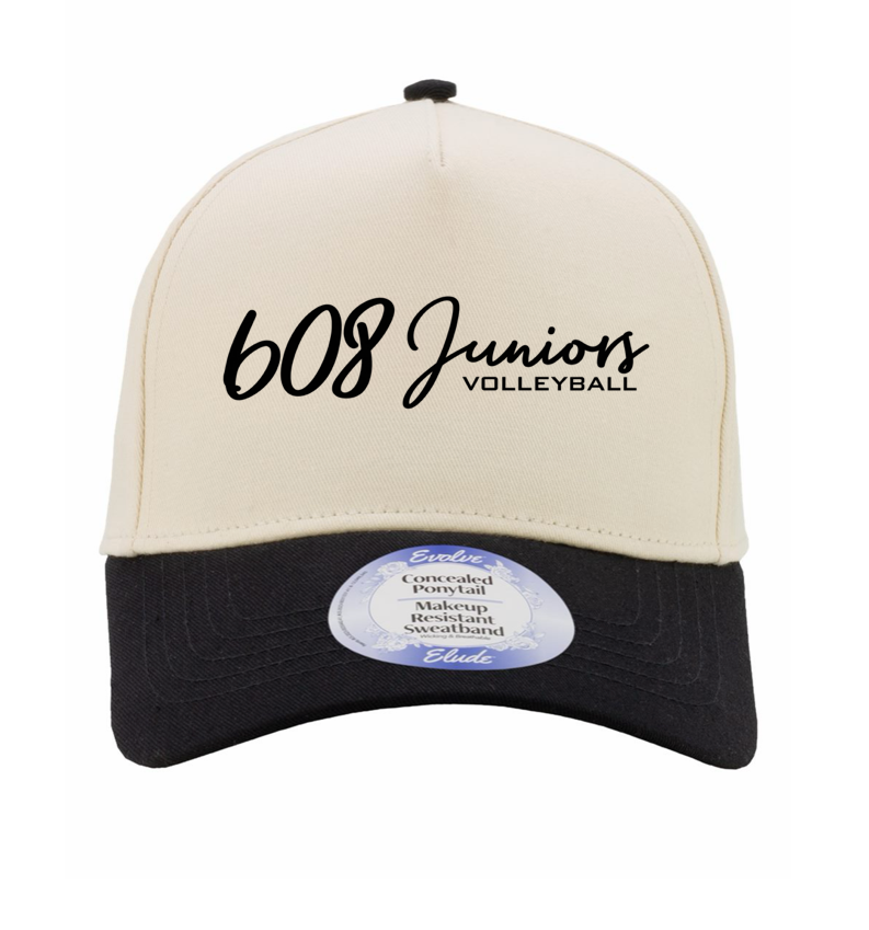 Women's 2 Tone Hat Ivory/black/black leopard camo