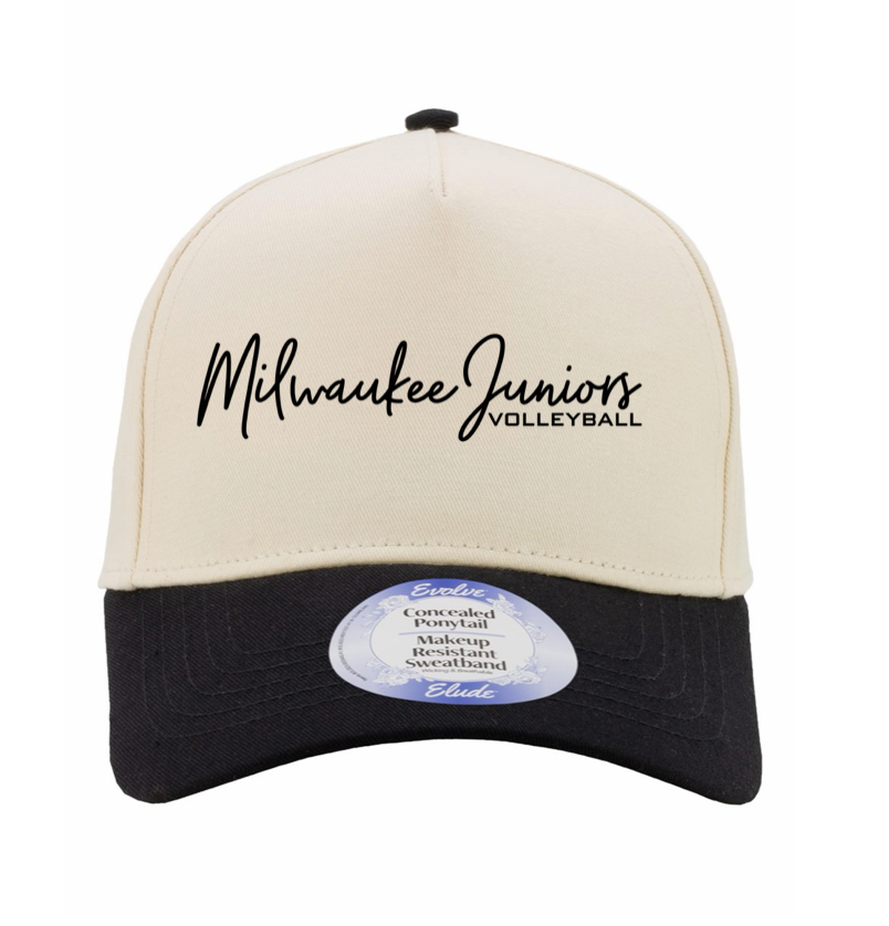 Women's 2 Tone Hat Ivory/black/black leopard camo