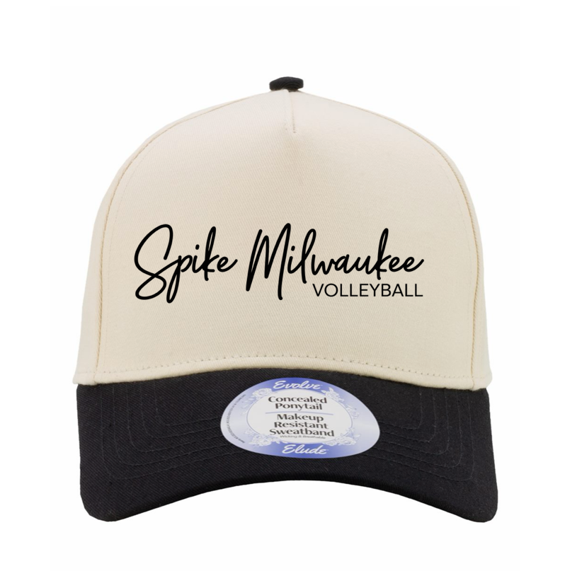 Women's 2 Tone Hat Ivory/black/black leopard camo