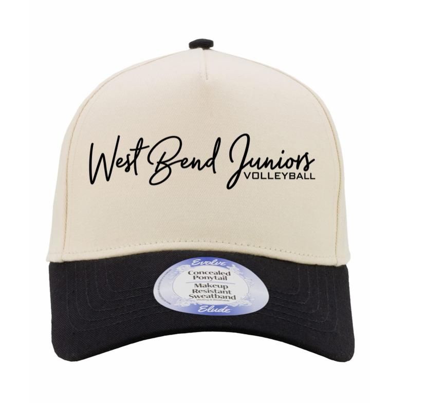 Women's 2 Tone Hat Ivory/black/black leopard camo